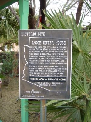 Jacob Suter House Marker image. Click for full size.