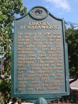 Lincoln at Kalamazoo Marker image. Click for full size.