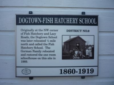 Dogtown - Fish Hatchery School Marker image. Click for full size.