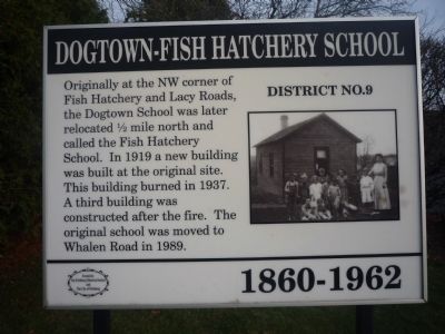 Dogtown – Fish Hatchery School Marker image. Click for full size.