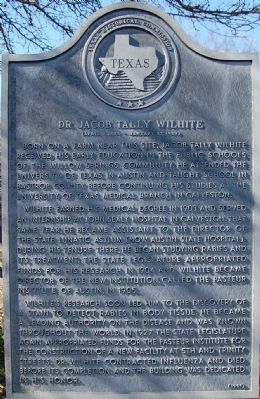 Dr. Jacob Tally Wilhite Marker image. Click for full size.