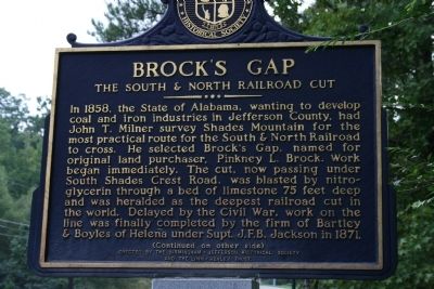 Brock’s Gap / Historic Gateway To Birmingham Marker. Click for full size. Brock’s Gap / Historic Gateway To Birmingham Marker image. Click for full size.