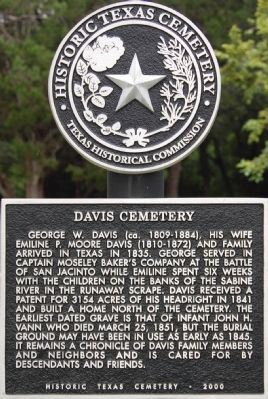 Davis Cemetery Marker image. Click for full size.