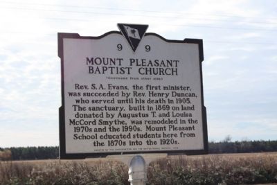 Mount Pleasant Baptist Church Marker image. Click for full size.