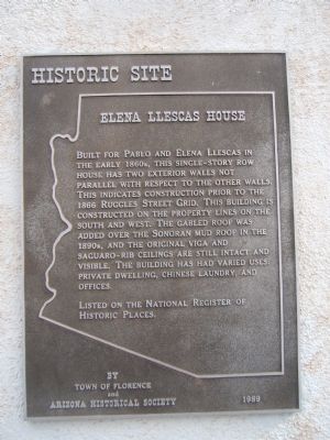 Elena Llescas House Marker. Click for full size. Elena Llescas House Marker image. Click for full size.