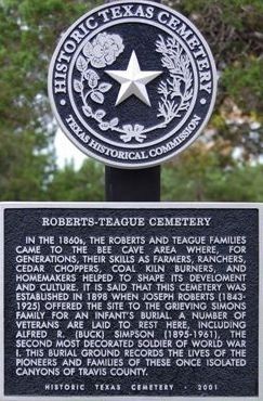 Roberts-Teague Cemetery Marker. Click for full size. Roberts-Teague Cemetery Marker image. Click for full size.