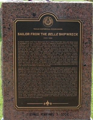 Sailor from the Belle Shipwreck Marker image. Click for full size.