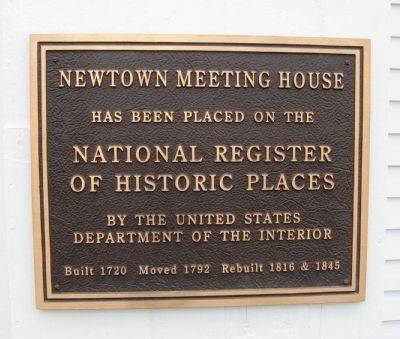 Newtown Meeting House Marker. Click for full size. Newtown Meeting House Marker image. Click for full size.