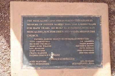 Father Albert Braun O.F.M. Marker - Mescalero Apache Memorial Stone Plaque image. Click for full size.