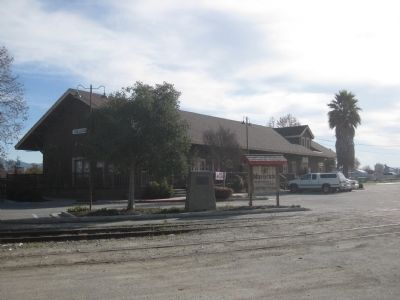 Hollister Train Service Marker - Wide View with Station in Background. Click for full size. Hollister Train Service Marker - Wide View with Station in Background image. Click for full size.