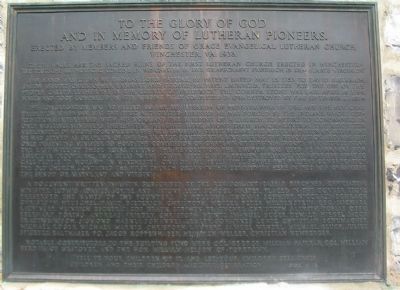 Lutheran Pioneers Marker. Click for full size. Lutheran Pioneers Marker image. Click for full size.