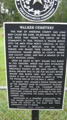 Walker Cemetery Marker. Click for full size. Walker Cemetery Marker image. Click for full size.