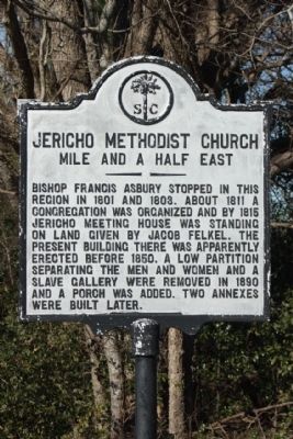 Jericho Methodist Church Marker image. Click for full size.