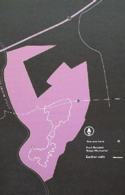 Fort Ancient State Memorial Boundary on Marker. Click for full size. Fort Ancient State Memorial Boundary on Marker image. Click for full size.