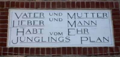 Brethren's House German Text Over Doorway image. Click for full size.