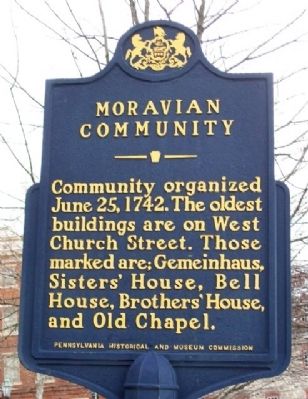 Moravian Community Marker image. Click for full size.