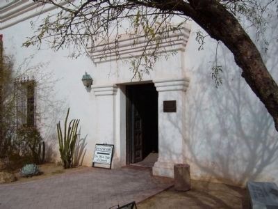Mission San Xavier del Bac Marker and Entrance to Living Quarters image. Click for full size.