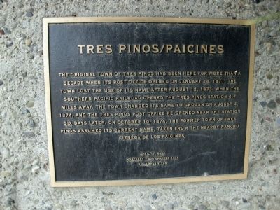 Tres Pinos/Paicines Marker image. Click for full size.