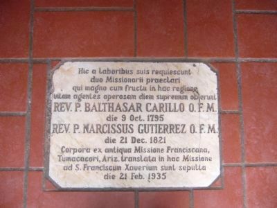 In Memory of Mission Padres Marble Marker image. Click for full size.
