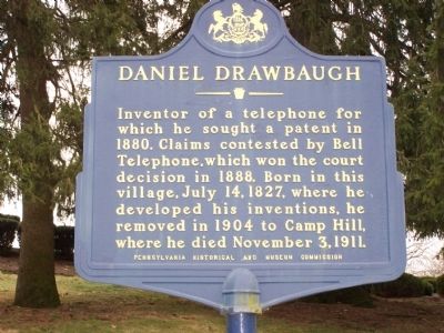 Daniel Drawbaugh Marker. Click for full size. Daniel Drawbaugh Marker image. Click for full size.