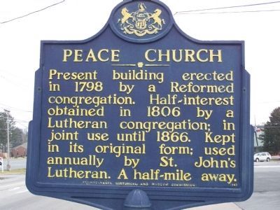 Peace Church Marker. Click for full size. Peace Church Marker image. Click for full size.