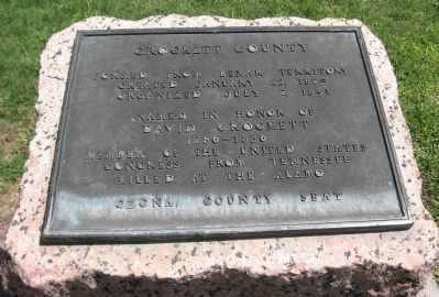 Crockett County Marker. Click for full size. Crockett County Marker image. Click for full size.