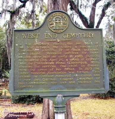 West End Cemetery Marker image. Click for full size.