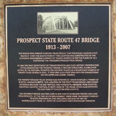 Prospect State Route 47 Bridge Marker image. Click for full size.