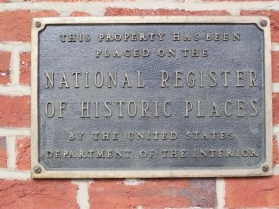 National Register of Historic Places plaque on passenger station image. Click for full size.
