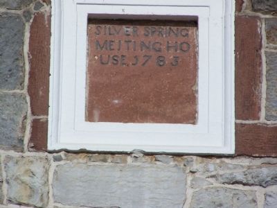 Silver Spring Presbyterian Church Stone at top of building. image. Click for full size.