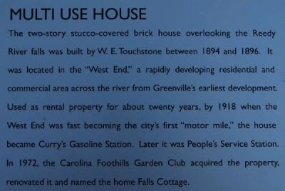 The Touchstone House "Falls Cottage" Marker -<br>Multi Use House. Click for full size. The Touchstone House "Falls Cottage" Marker -<br>Multi Use House image. Click for full size.