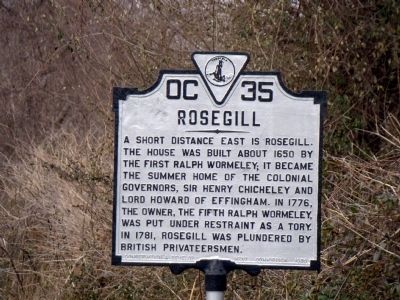 Rosegill Marker. Click for full size. Rosegill Marker image. Click for full size.