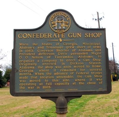 Confederate Gun Shop Marker image. Click for full size.