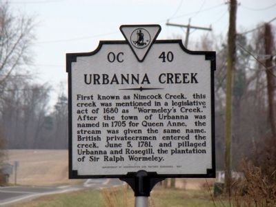 Urbanna Creek Marker. Click for full size. Urbanna Creek Marker image. Click for full size.