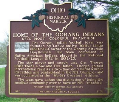 Home of the Oorang Indians Marker image. Click for full size.