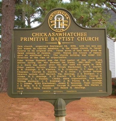 Chickasawhatchee Primitive Baptist Church Marker image. Click for full size.