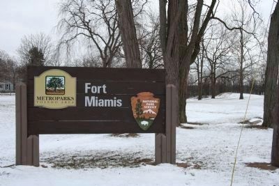 Fort Miamis national Park Service Sign image. Click for full size.