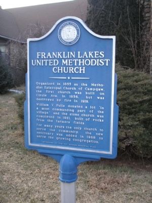 Franklin Lakes United Methodist Church Marker image. Click for full size.