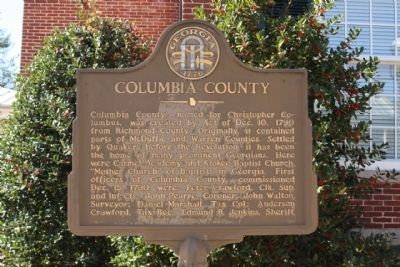 Columbia County Marker. Click for full size. Columbia County Marker image. Click for full size.