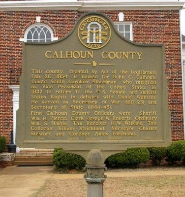Calhoun County Marker. Click for full size. Calhoun County Marker image. Click for full size.