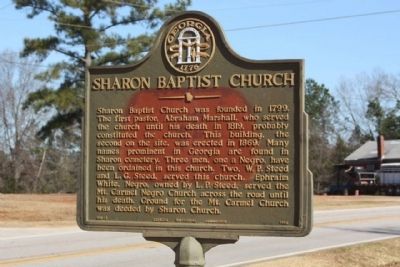 Sharon Baptist Church Marker. Click for full size. Sharon Baptist Church Marker image. Click for full size.