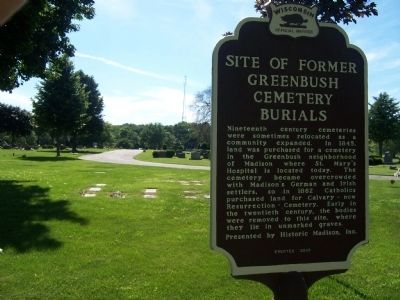 Site of Former Greenbush Cemetery Burials Marker. Click for full size. Site of Former Greenbush Cemetery Burials Marker image. Click for full size.