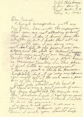 Julius Ellsberry Letter (page1) image. Click for full size.