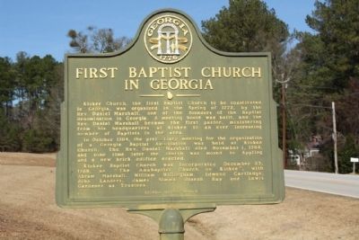 First Baptist Church in Georgia Marker. Click for full size. First Baptist Church in Georgia Marker image. Click for full size.