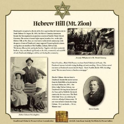 Hebrew Hill (Mt. Zion) Marker. Click for full size. Hebrew Hill (Mt. Zion) Marker image. Click for full size.