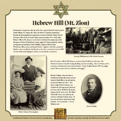 Hebrew Hill (Mt. Zion) Marker image. Click for full size.