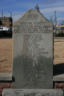 "Lest We Forget" Marker. Click for full size. "Lest We Forget" Marker image. Click for full size.