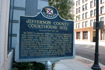 Jefferson County Courthouse Site Marker reverse. Click for full size. Jefferson County Courthouse Site Marker reverse image. Click for full size.