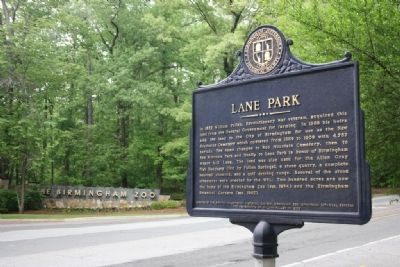 Lane Park Marker Across From The Birmingham Zoo Entrance image. Click for full size.