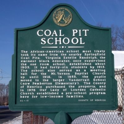 Coal Pit School Marker image. Click for full size.